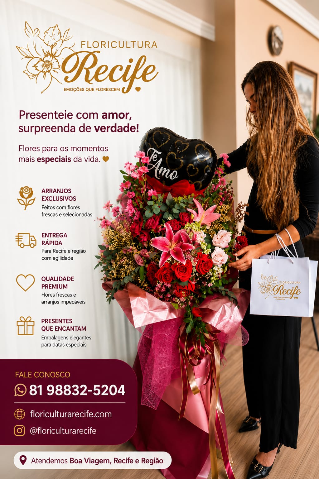 Buquê Gigante Rosas Te Amo Demais